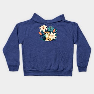 Lilies and leopard Kids Hoodie